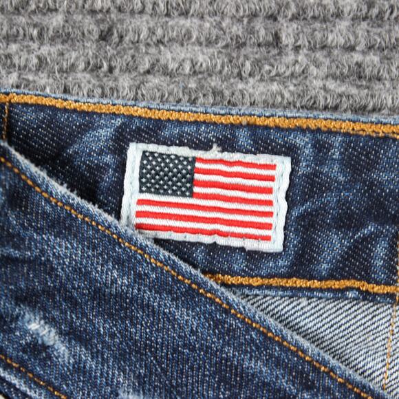 True Religion Avery Jeans Womens 25 Blue Distressed Button Fly Made USA Y2K - Picture 6 of 10